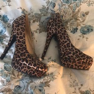 Leaopard platinum heels